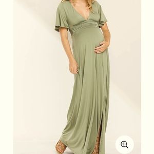 Olive green maternity dress